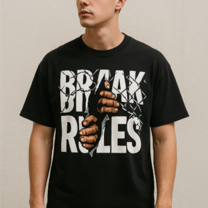 oversize black break rules t shirt